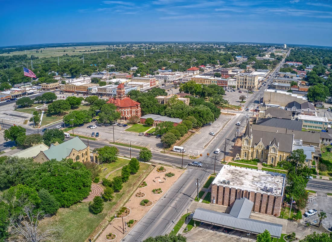 Liberty, TX - Aerial View of Gonzales, Texas in Summer